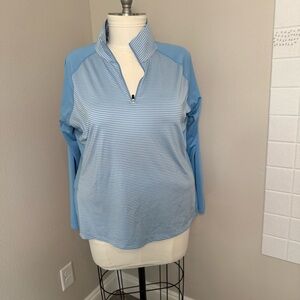 Cutter & Buck Blue Long Sleeve Mandarin Collar Sweatshirt